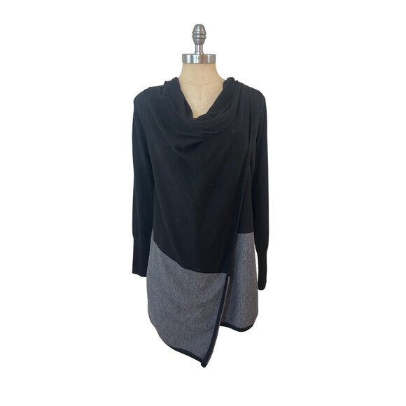 SmartWool Edgewood Wrap Sweater Black Grey Women's Medium - Picture 3 of 7